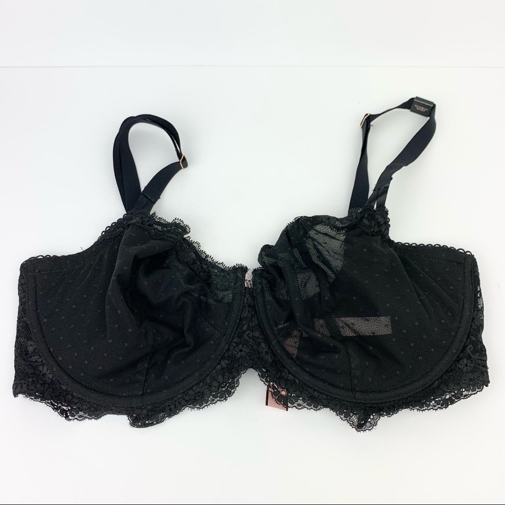 Victoria’s Secret Wicked Unlined Balconette Bra Polka Dot Lace Lingerie New
